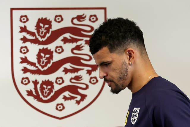 <p>Dominic Solanke at St George’s Park ahead of England’s Nations League match with Greece</p>