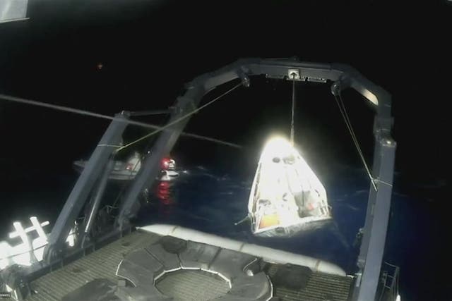 <p>Watch moment billionaire Jared Isaacman returns to Earth on SpaceX rocket after historic mission.</p>