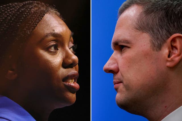 <p>Kemi Badenoch and Robert Jenrick – the two remaining Conservative leadership candidates</p>