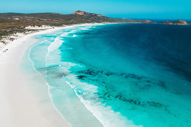 <p>The Esperance inlet, Lucky Bay, has blinding white sands and a palette of turquoise waters </p>
