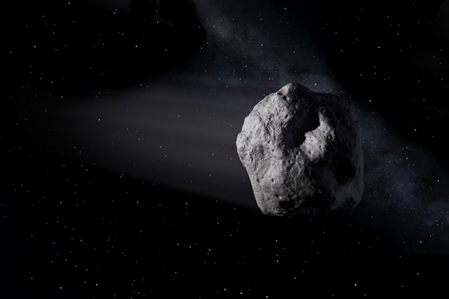 <p>Artist’s impression of asteroid in space</p>