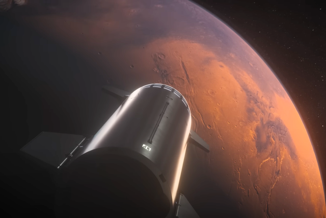 <p>An illustration of a Starship rocket that SpaceX hopes to send to Mars in 2026</p>